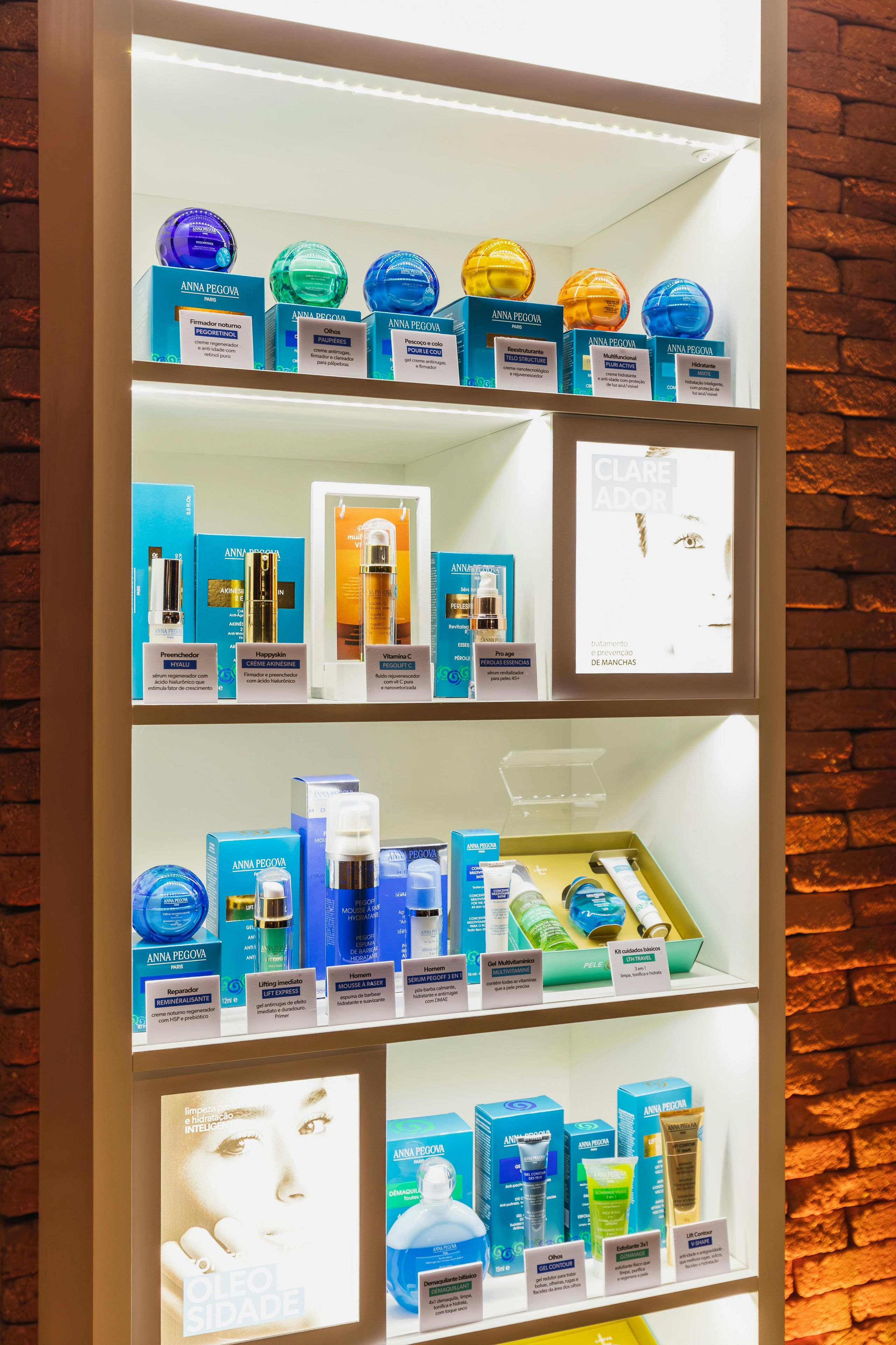 Beauty products on retail shelves